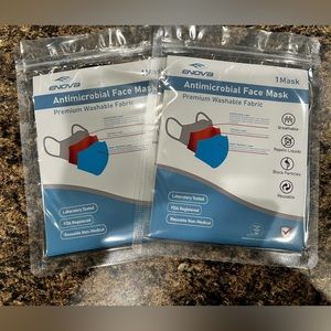 NWT Enova Antimicrobial Face Masks, Lot of 2, Black, Reusable/Washable